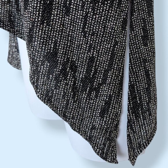 🍁V. Joseph Ribkoff Couture Asymmetrical Metallic Top - Picture 4 of 8